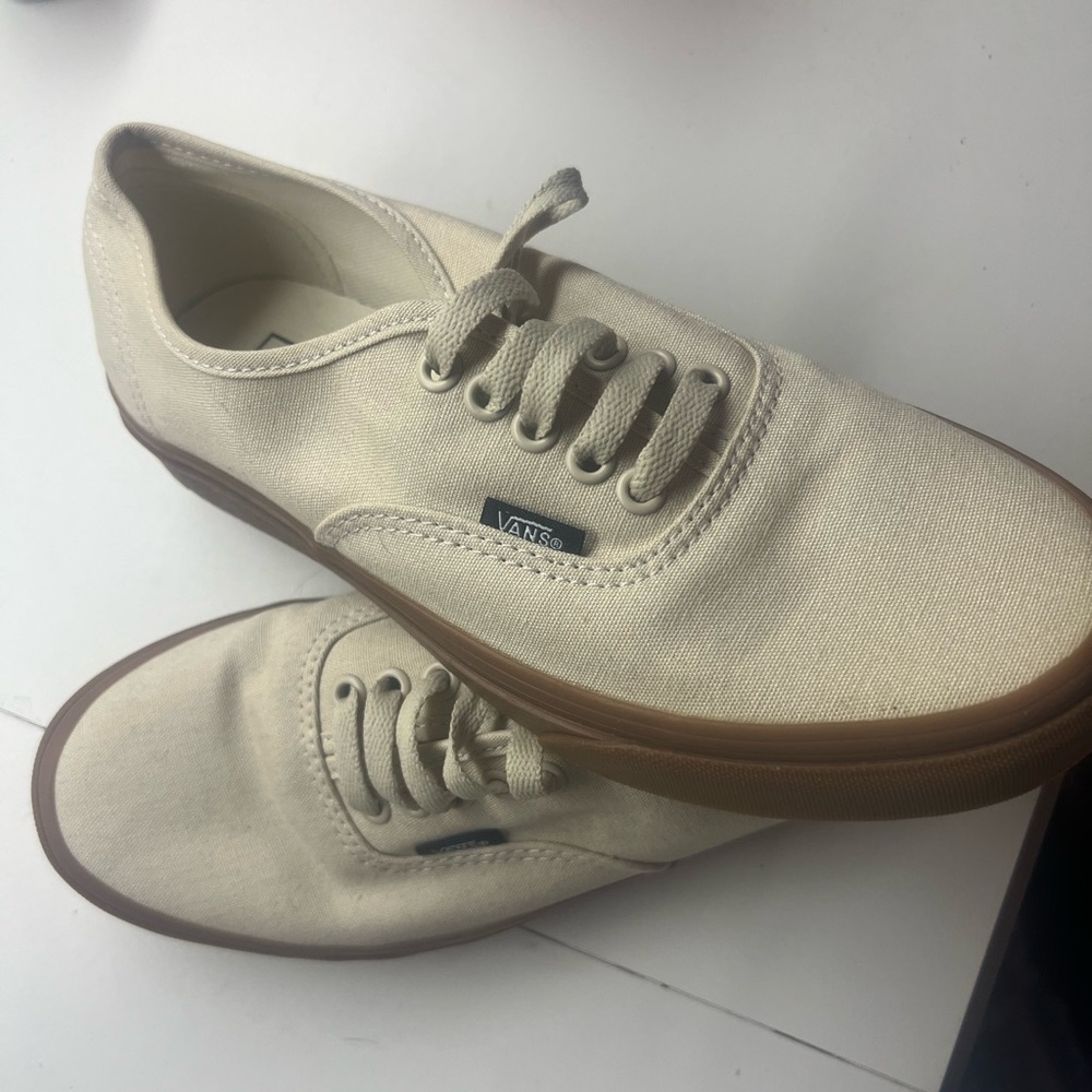 Vans womens Cream Canvas Shoes